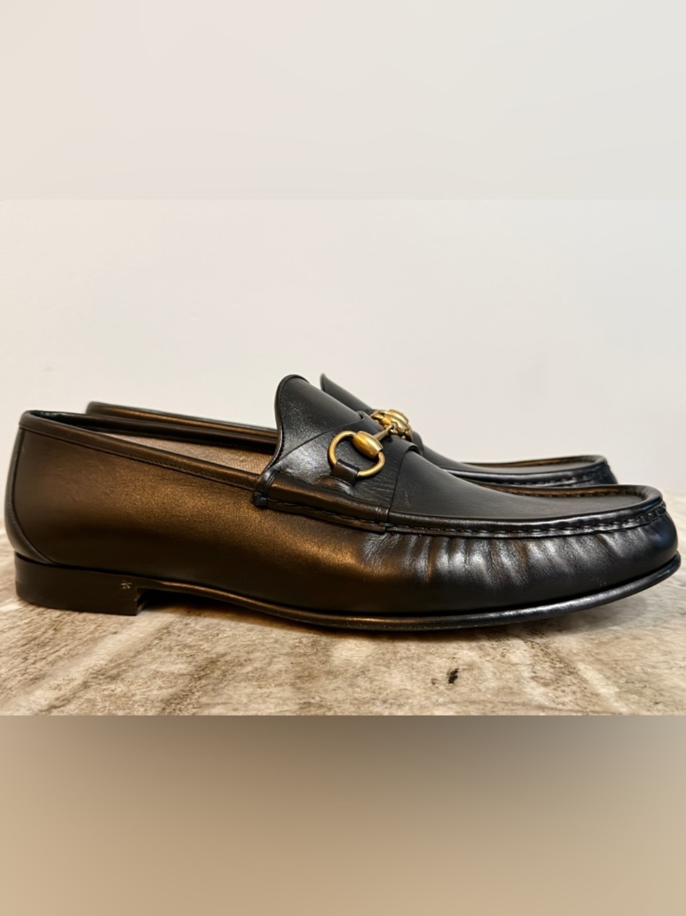 GUCCI 1953 Horsebit Leather Loafer Black Leather 13/ 13.5 US $1100 Jordaan NEW! - Picture 2 of 12